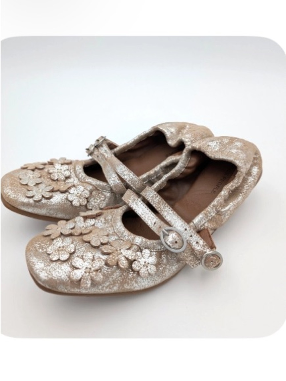 Free People Mimosa Mary Jane leatherFlat Women's Champagne Metallic Size 9